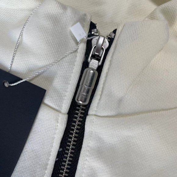 Rhude Autumn and Winter Stand Collar Half-Zip Letter Embroidered Hoodie - Cream - Picture 10 of 12